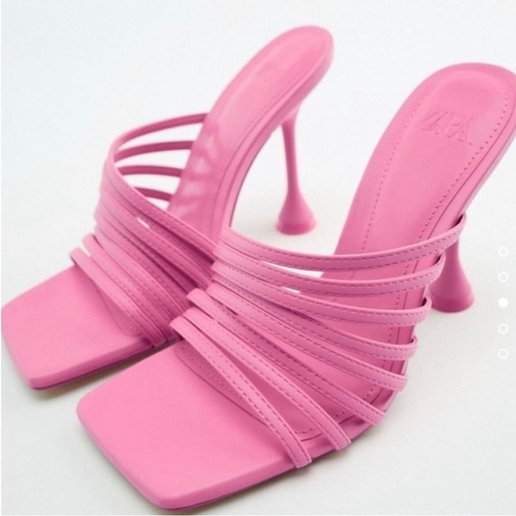 💗ZARA💗Pink Strappy Sandals - Picture 1 of 6